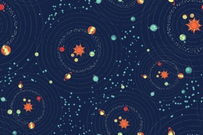 Behang Naadloos patroon galaxy