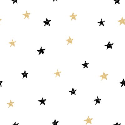 Naadloos patroon met de hand getekende sterren