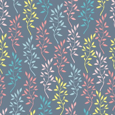 Behang Naadloos patroon met hand getrokken takken.