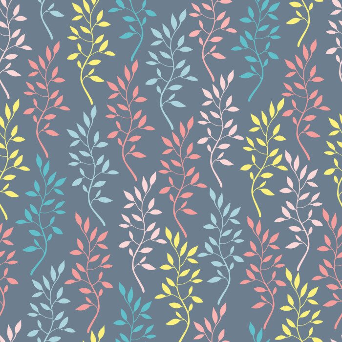 Behang Naadloos patroon met hand getrokken takken.