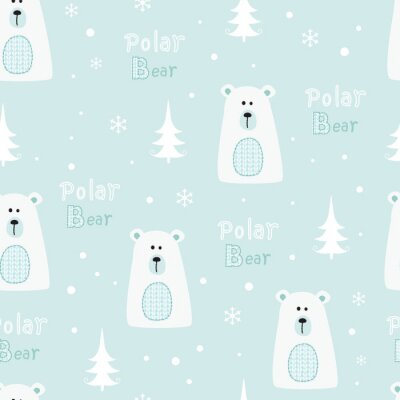 Behang Naadloos patroon met ijsberen