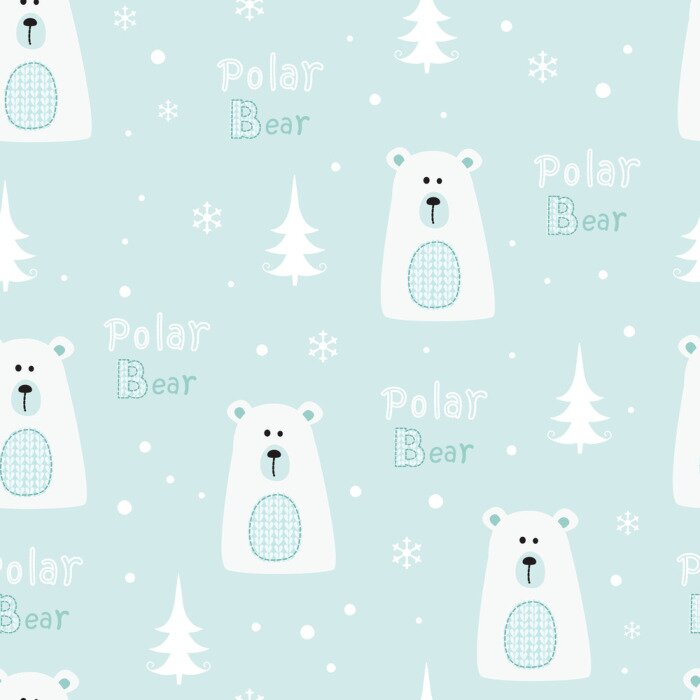 Behang Naadloos patroon met ijsberen