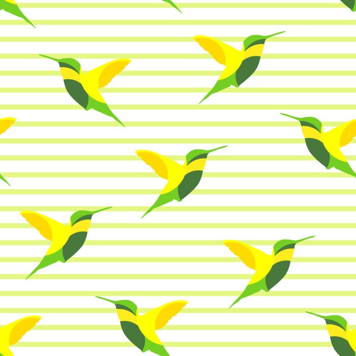 Behang Naadloos patroon met kolibrie in een strip. vector achtergrond