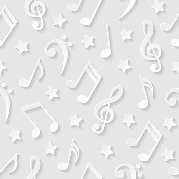 Behang Naadloos patroon met muzieknoten