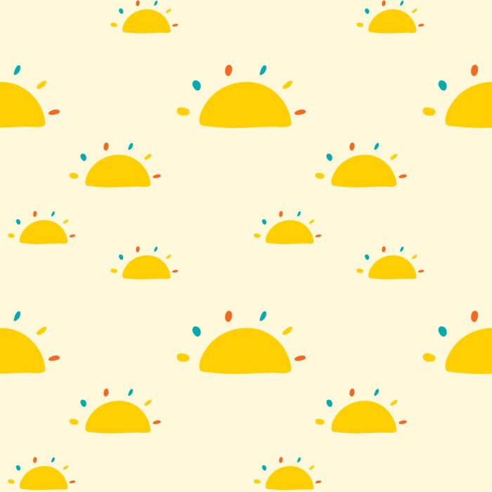 Behang Naadloos patroon met zonnen