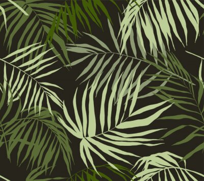 Behang Naadloos patroon, palmbladeren