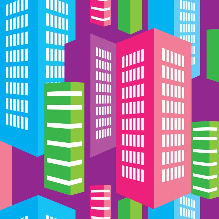 Behang Naadloos patroon van de stad