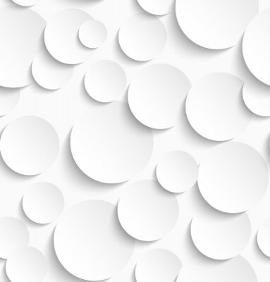 Behang Naadloos patroon van witte cirkels met slagschaduwen