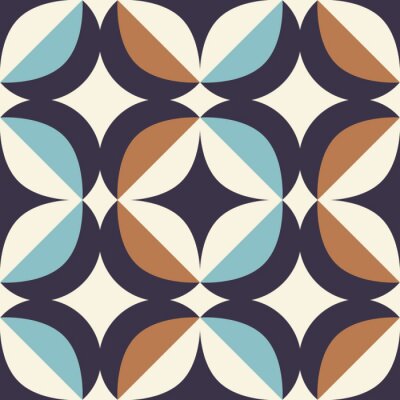 Behang naadloos retro patroon in Skandinavische stijl met geometrische elementen