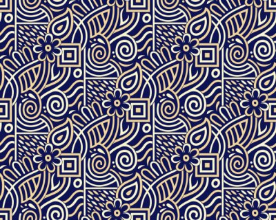 Behang Naadloos stammen bloemenpatroon