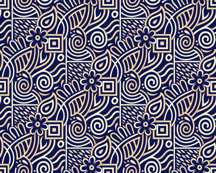 Behang Naadloos stammen bloemenpatroon