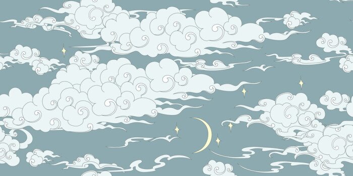 Behang Naadloos wolkenpatroon