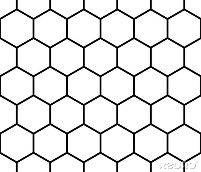 Behang Naadloos zwart-wit patroon, achtergrond met achthoek vormen.