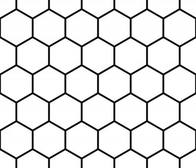 Behang Naadloos zwart-wit patroon, achtergrond met achthoek vormen.