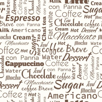 Behang Naadloze achtergrond met koffie-tags.