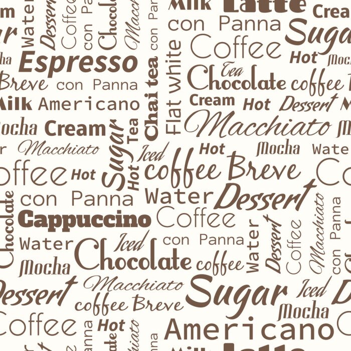 Behang Naadloze achtergrond met koffie-tags.