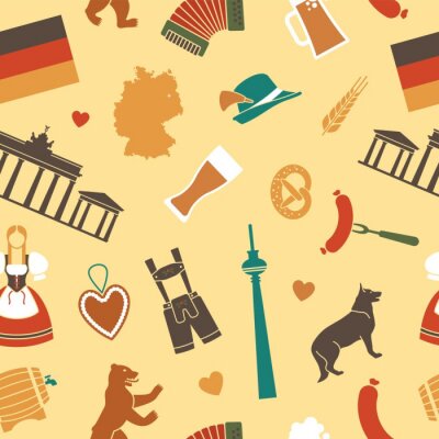 Naadloze achtergrond met symbolen van Duitsland
