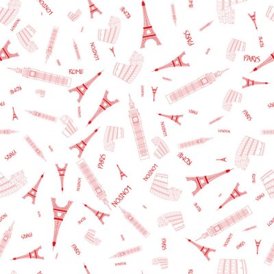 Behang Naadloze achtergrond toeristische attracties