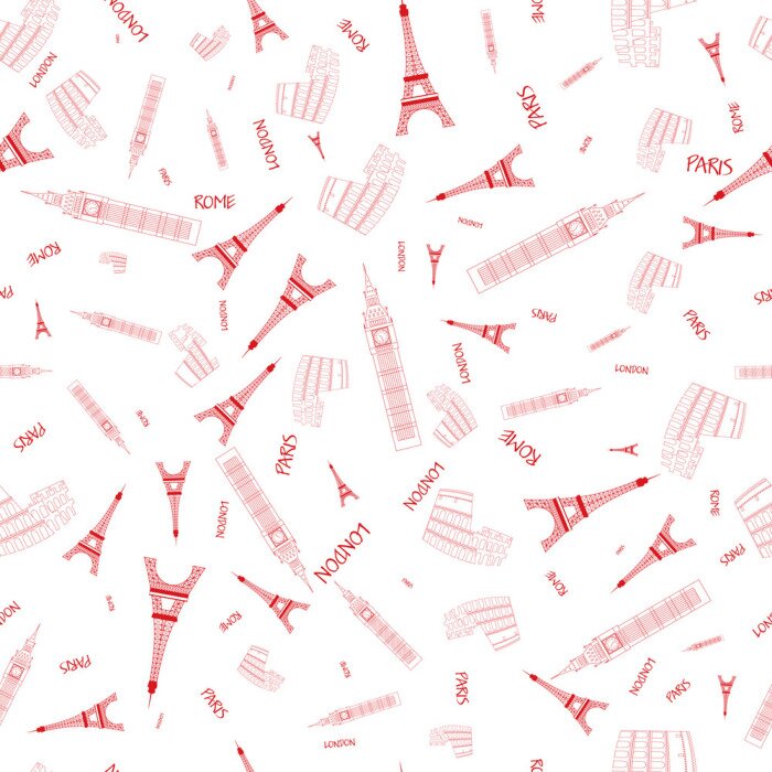 Behang Naadloze achtergrond toeristische attracties