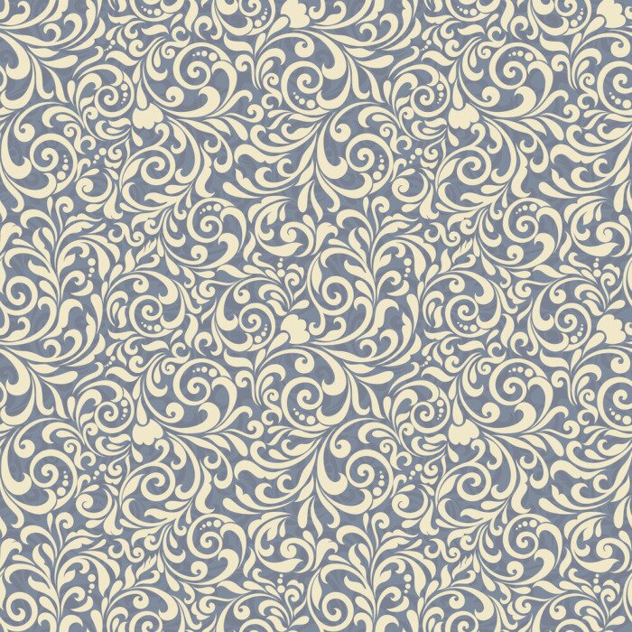 Behang Naadloze achtergrond van blauwe kleur in de stijl van de barok