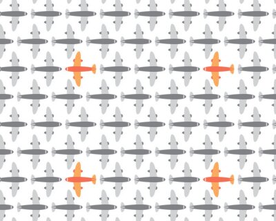 Behang Naadloze Airplane Commercial Flight Pattern