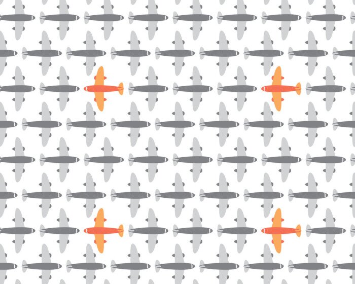 Behang Naadloze Airplane Commercial Flight Pattern