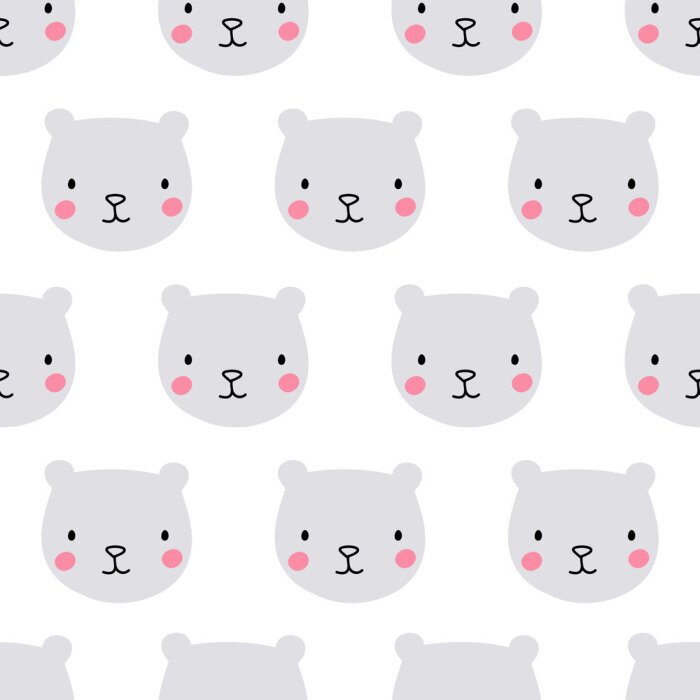 Behang naadloze beer patroon