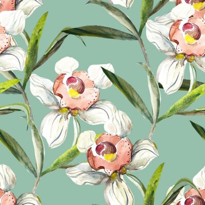 Behang Naadloze bloemenpatroon