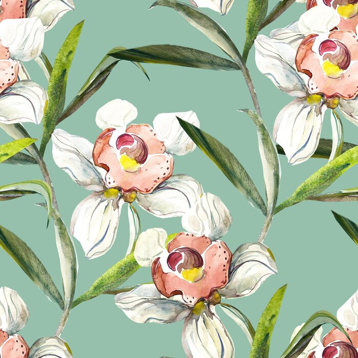 Behang Naadloze bloemenpatroon