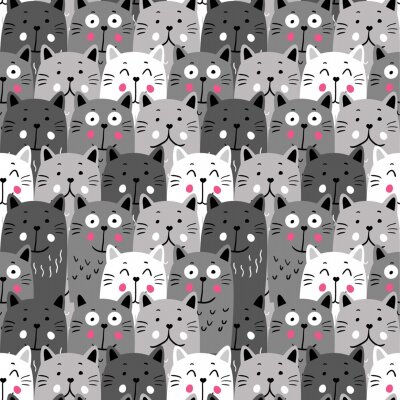 Behang Naadloze Cute Kitten Cat