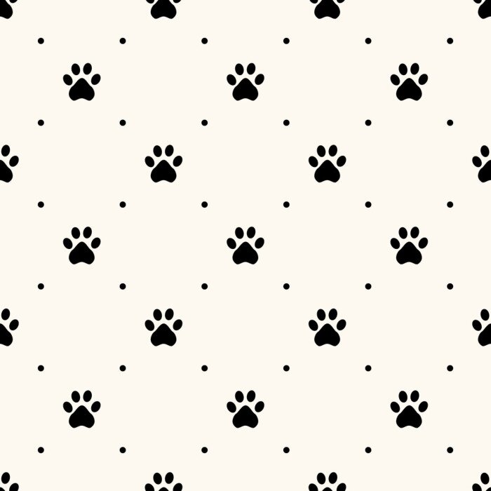 Behang Naadloze dier patroon van poot footprint