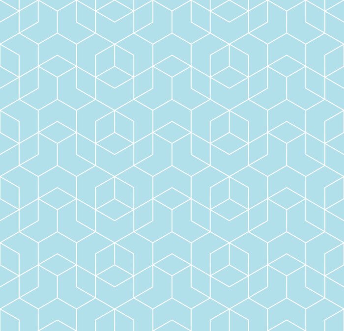 Behang Naadloze geometrische lijn grid vector kubussen patroon