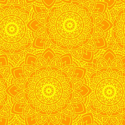 Behang naadloze mandala zon yelow
