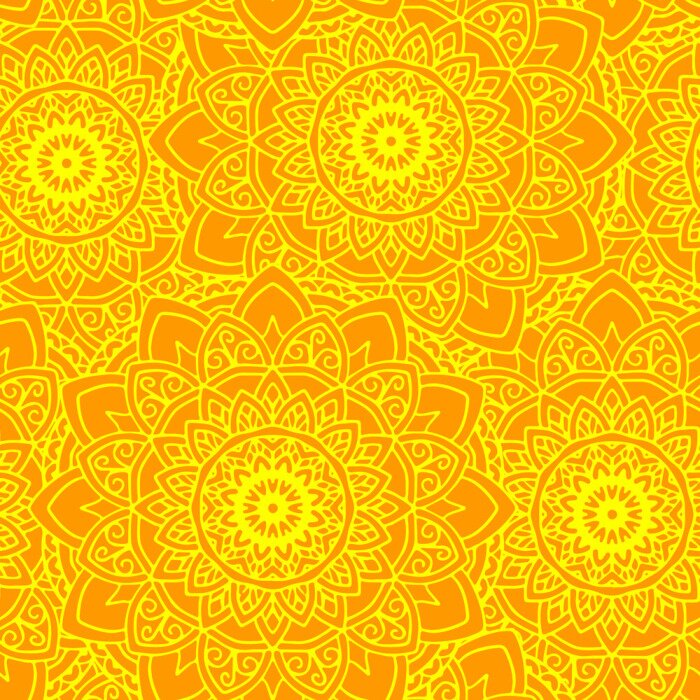 Behang naadloze mandala zon yelow
