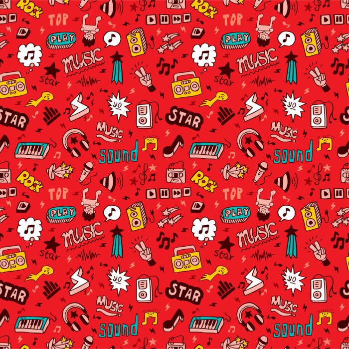 Behang naadloze muziek patroon