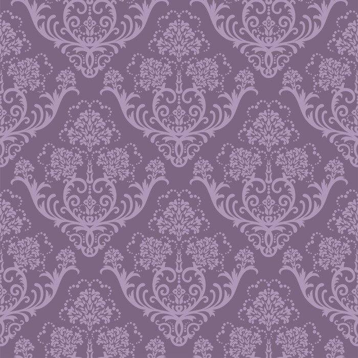 Behang Naadloze paarse bloemen behang