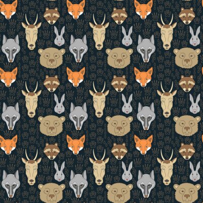 Behang naadloze patroon met dieren en sporen