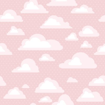 Behang naadloze patroon met wolken