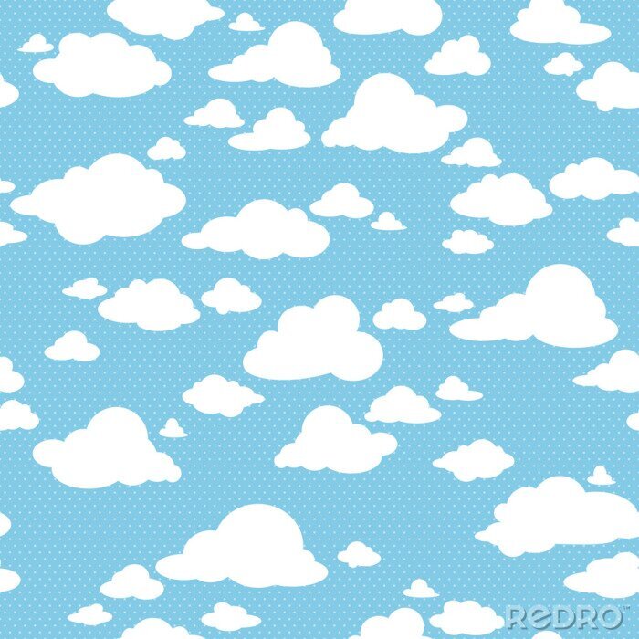 Behang naadloze patroon met wolken