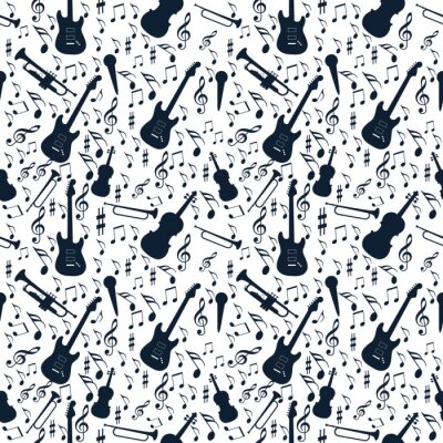 Behang naadloze patroon muziek