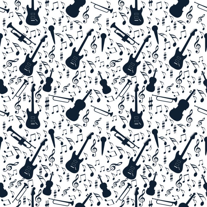 Behang naadloze patroon muziek