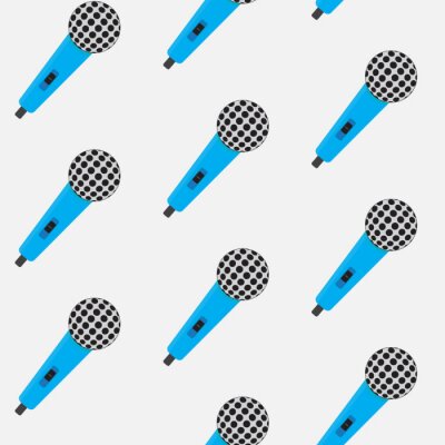 Behang Naadloze patroon vintage kleur microfoon