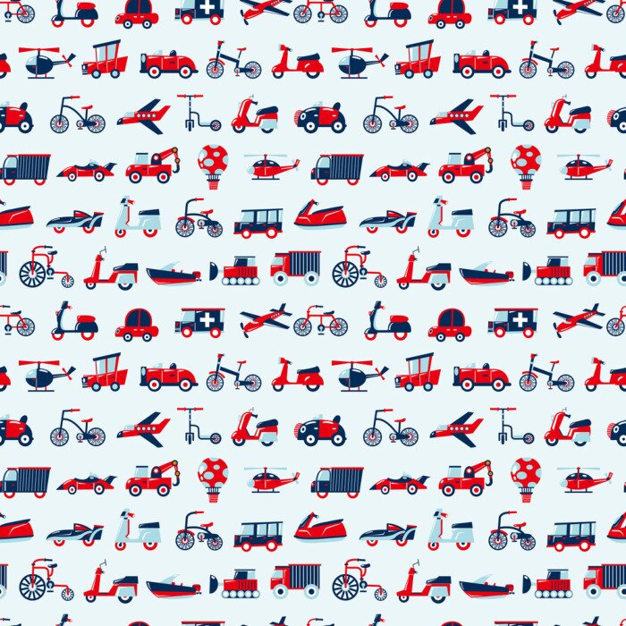 Behang naadloze retro vervoer patroon