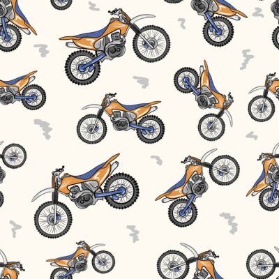 Behang Naadloze textuur met de moderne motorfiets