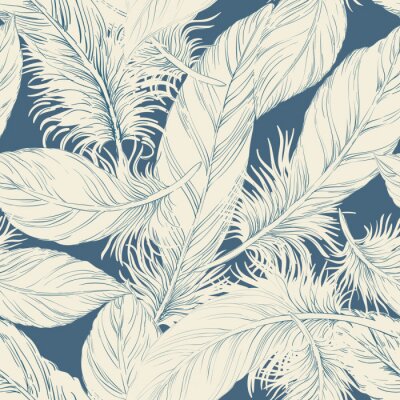 Behang Naadloze veer achtergrond patroon