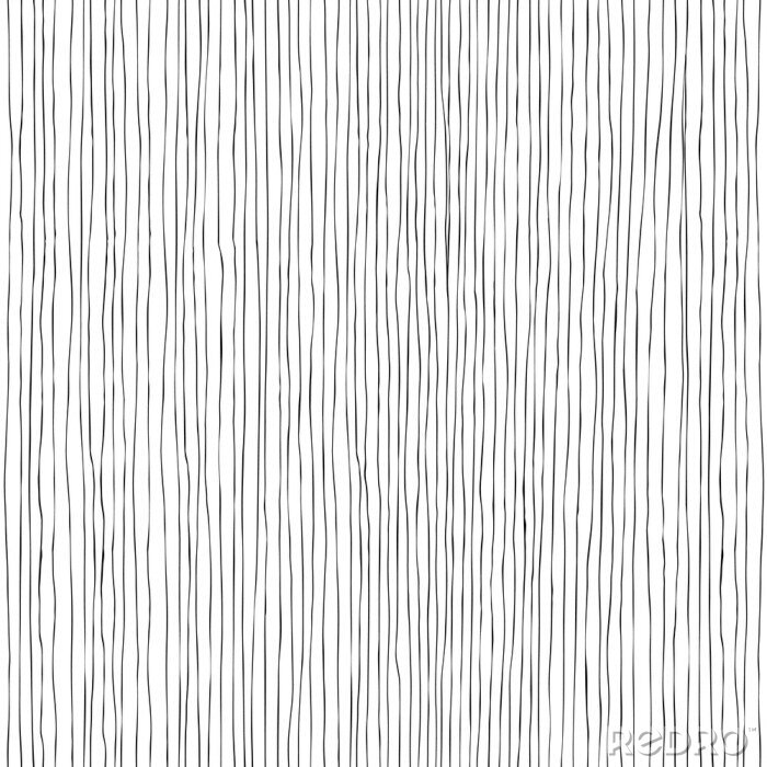 Behang Naadloze verticale lijnen met de hand getekende patroon