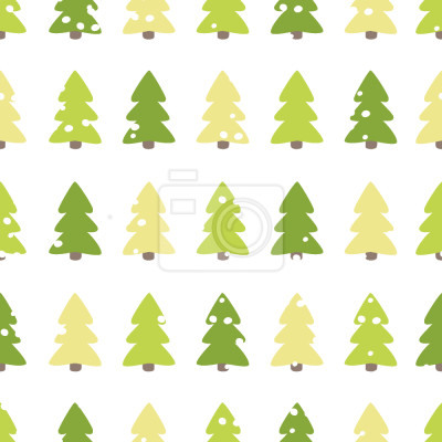 Behang Naaldbomen op een witte achtergrond