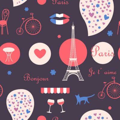 Behang nacht Parijs achtergrond