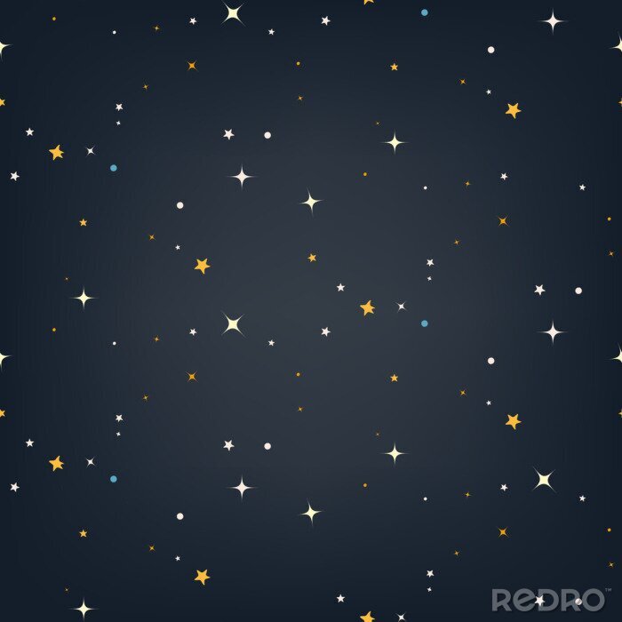 Behang Nachtelijke hemel met sterren naadloze vector patroon
