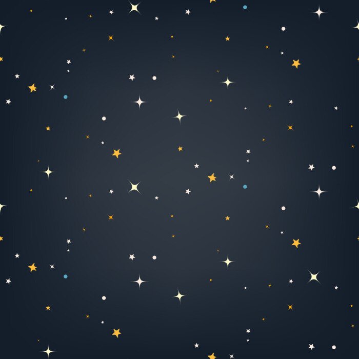 Behang Nachtelijke hemel met sterren naadloze vector patroon